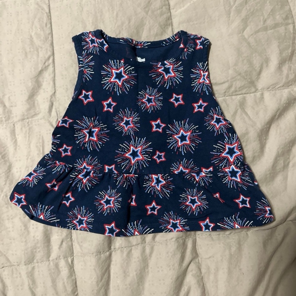 Kids Navy Star Pattern Tank Top